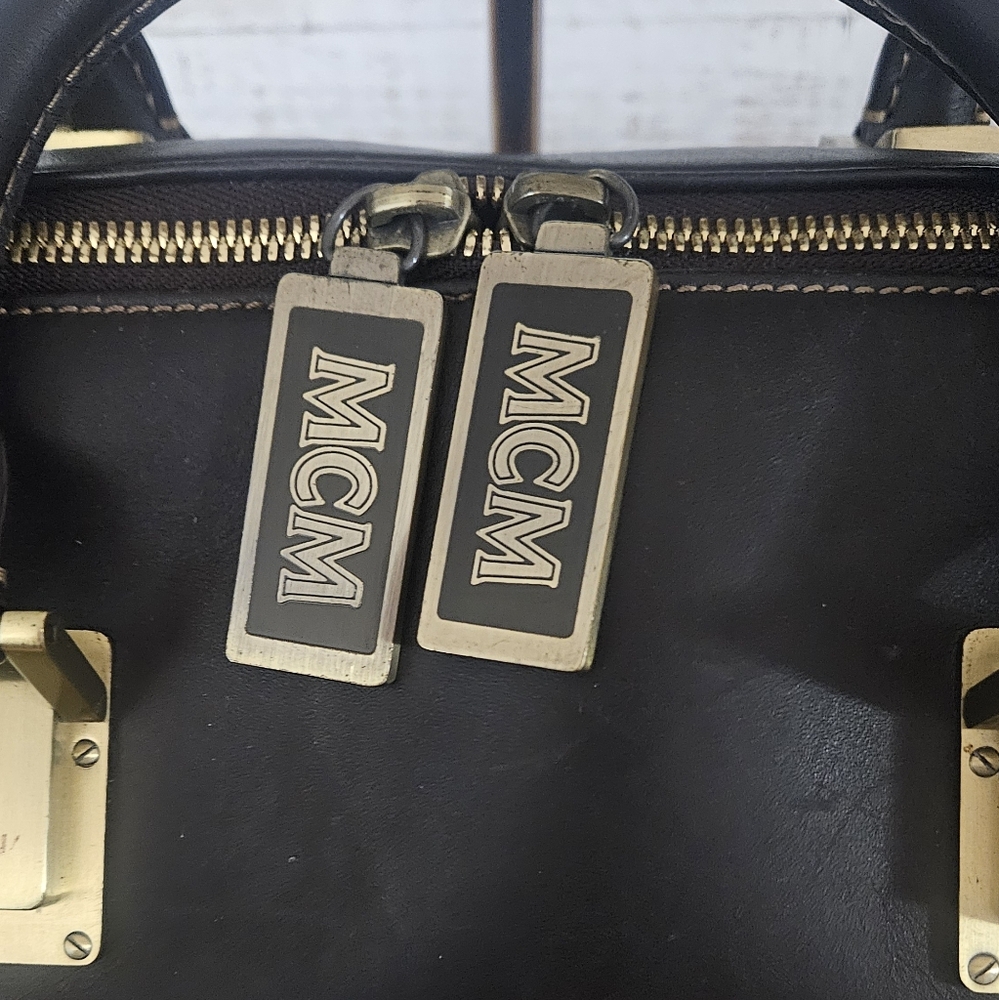 MCM Visetos Boston Bag 30 Dark Brown - Picture 5 of 9